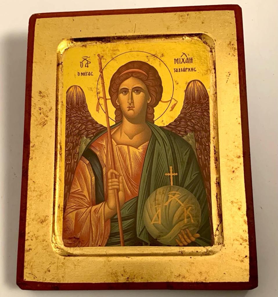 Archangel Gabriel,Icon, Lithography on MDF Wood, Greek Christian Orthodox Byzantine